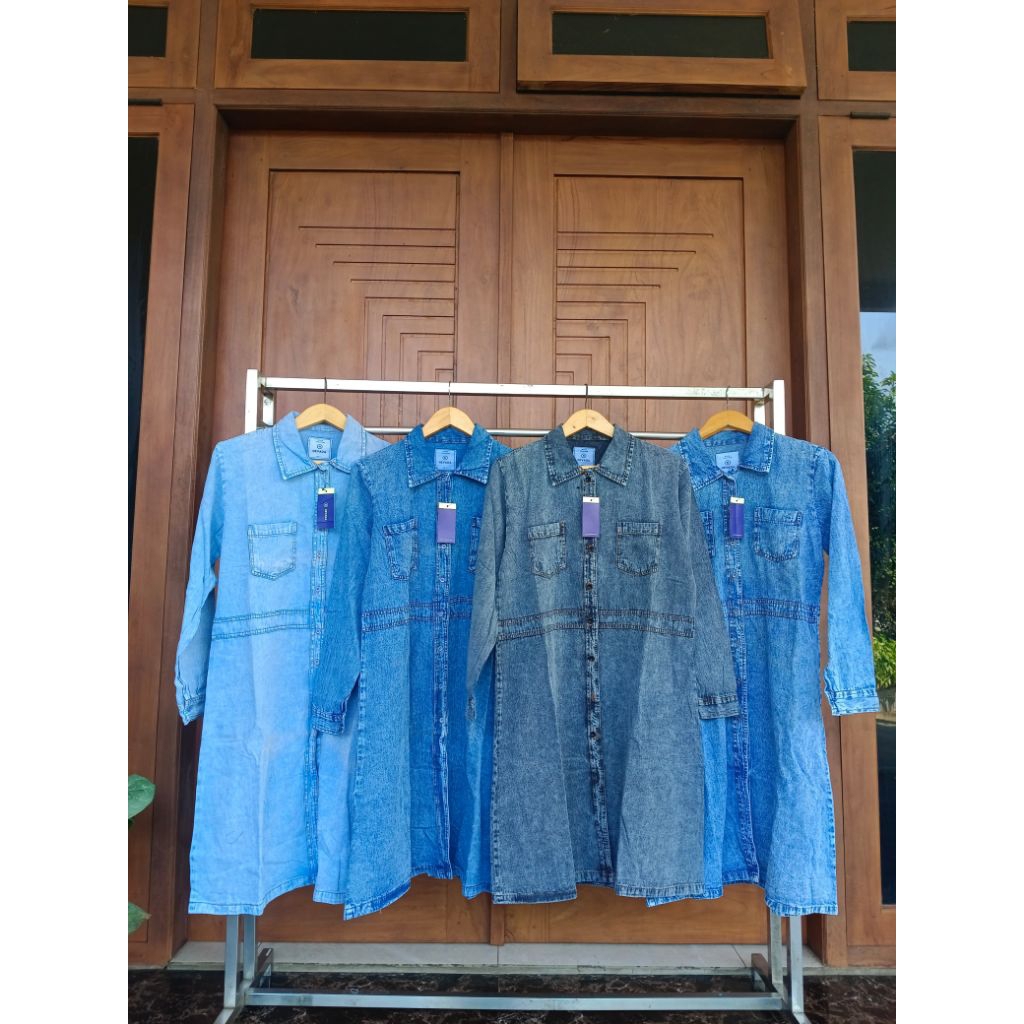 Tunik Nevada Denim - Long Tunik - Outer denim - kemeja denim