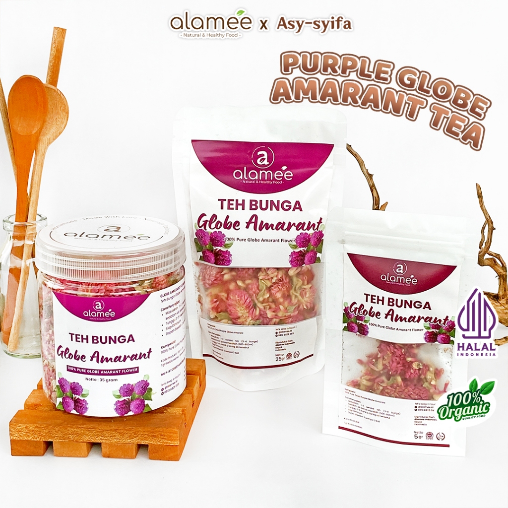 

ALAMEE Teh Bunga Globe Amaranth Tea Herbal Kering Organik Dried Flower Alami 25 Gr