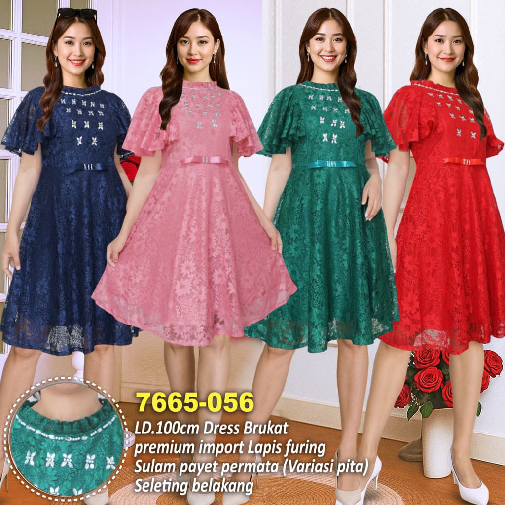 COD DRESS PESTA BAJU NATAL 7665