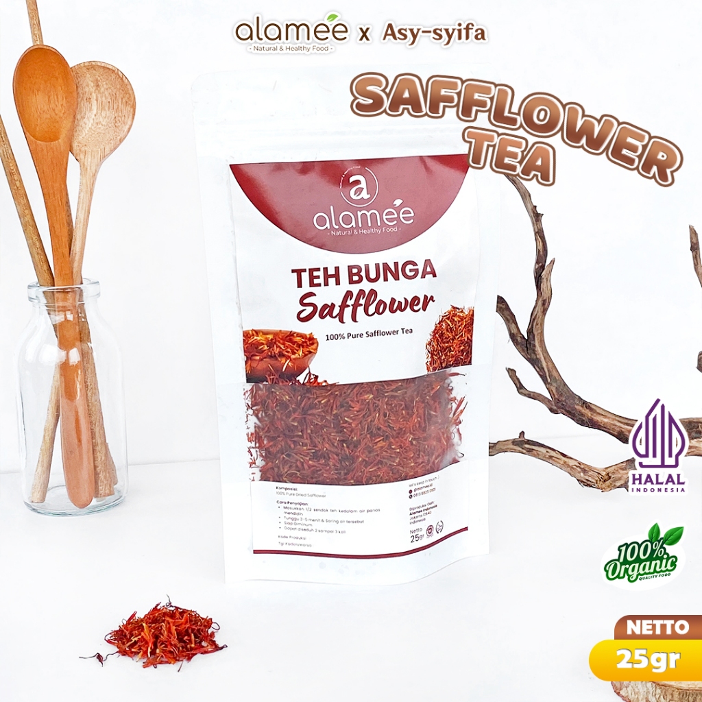 

ALAMEE Teh Bunga Safflower Herbal Tea Original Organik 25gr Alami Siap Seduh Minum Minuman Sehat