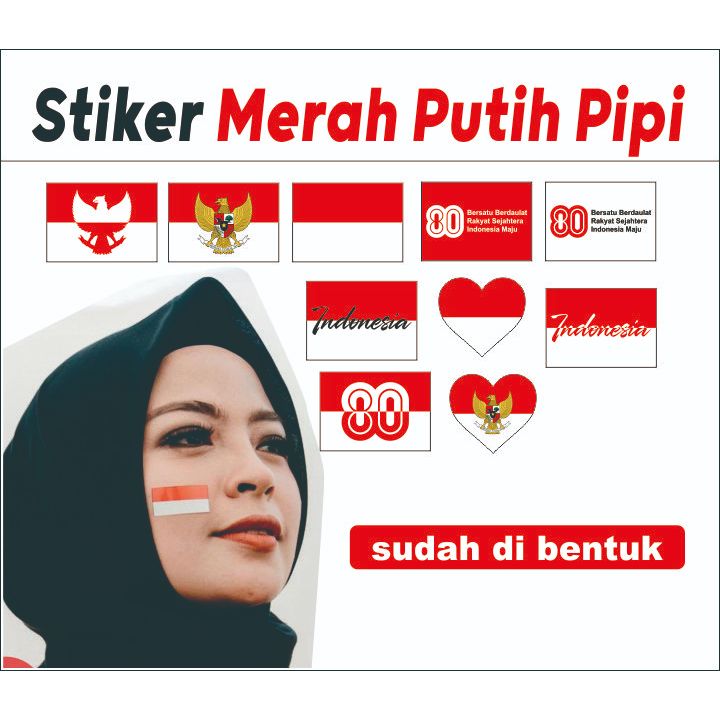 

Stiker Pipi Merah Putih / Stiker Bendera Merah Putih Untuk Pipi / Stiker Kemerdekaan Merah Putih Indonesia