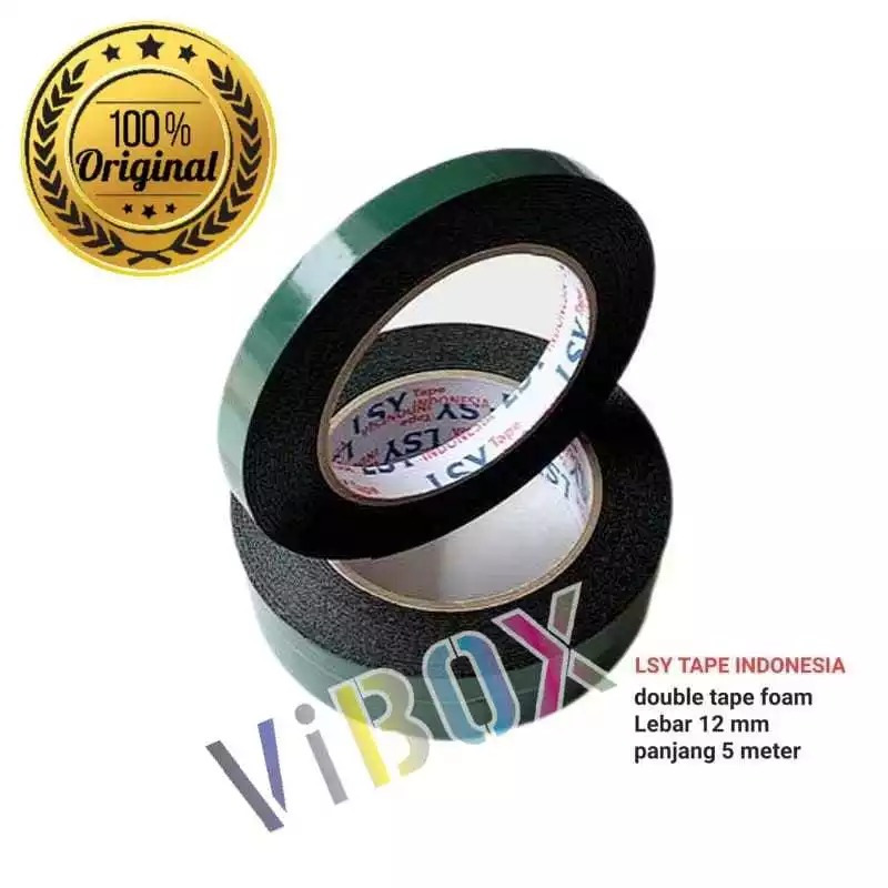 Vibox Lsy Double Tape Foam 12mm x 5Meter Original Lem Perekat Bolak Balik Super Kuat [SML]