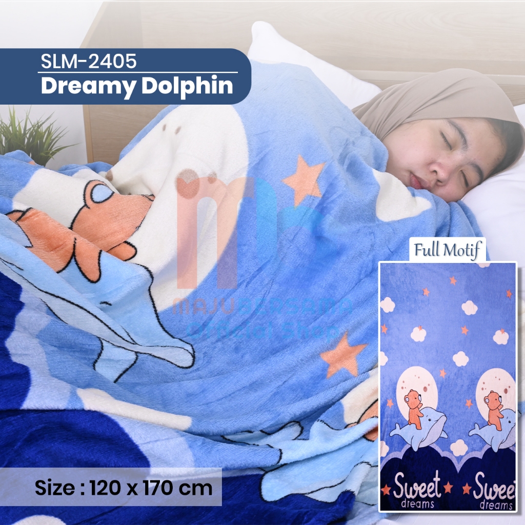 Selimut Anak-Anak Bulu Halus Lembut Motif Premium Karakter Laki-Laki dan Perempuan Ukuran 120x170 cm