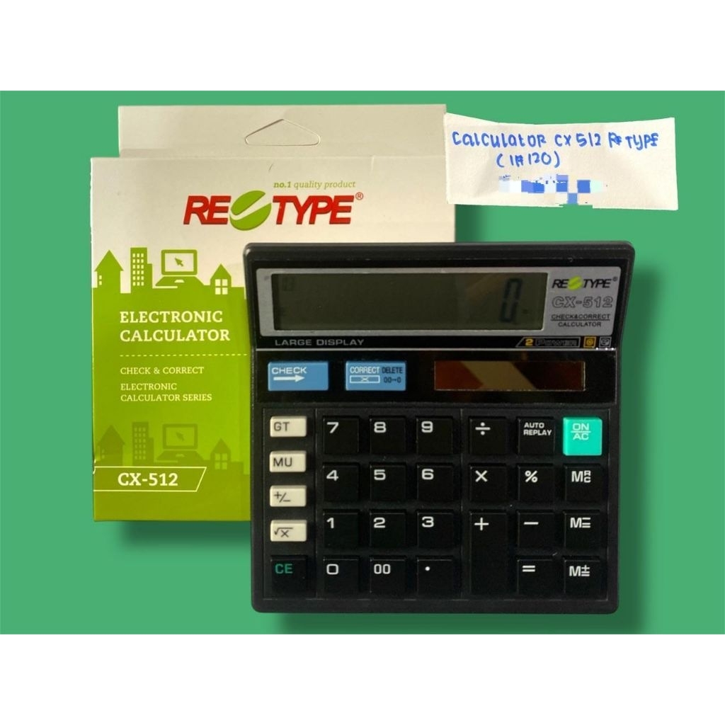 

KALKULATOR CX 512 RETYPE / ALAT MENGHITUNG DIGITAL
