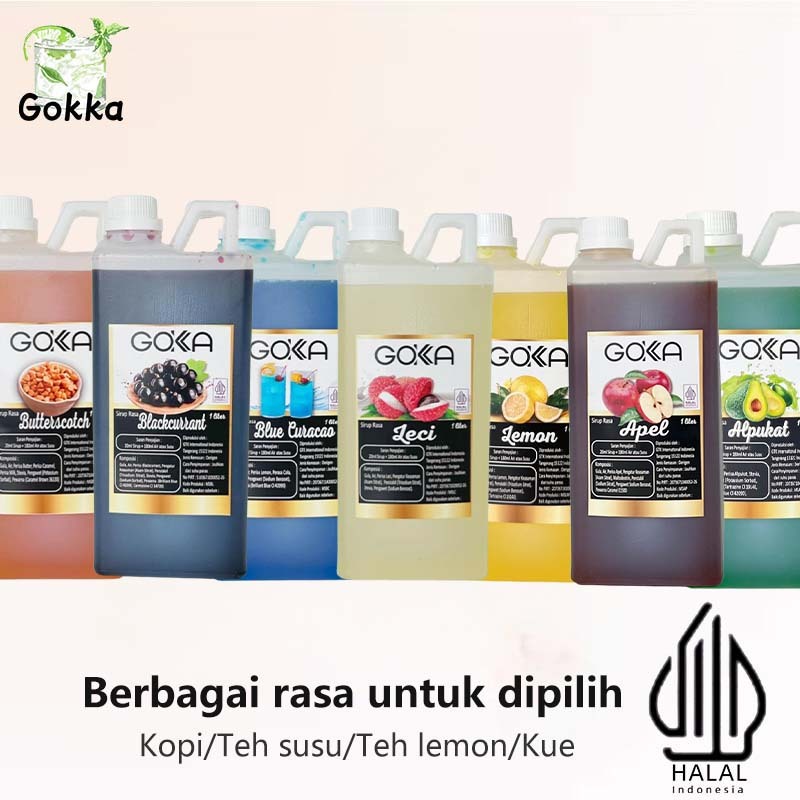 

GOKKA Syrup Sirup Flavoured Minuman Sirup 1L - Delicious Syrup / Sirup Aneka Rasa