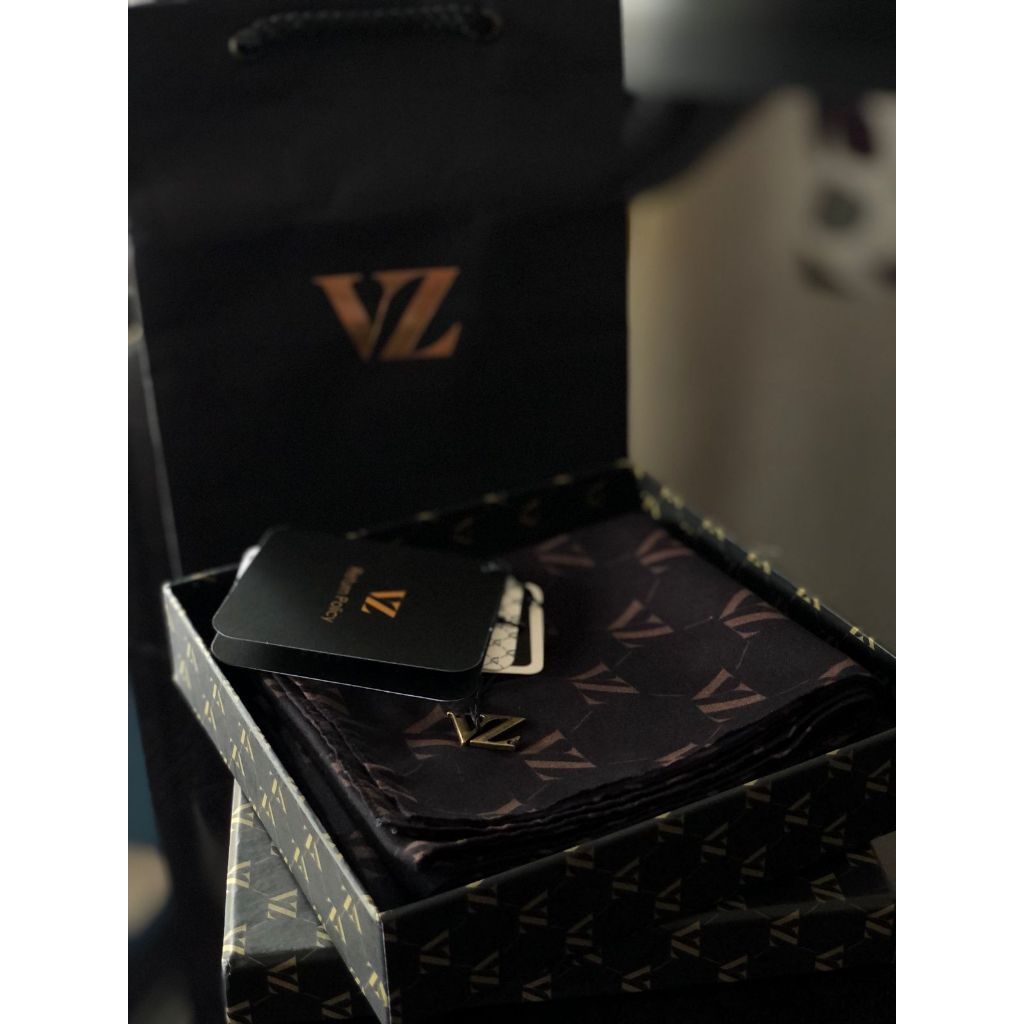 Vivi Zubedi Monogram Voal Scraf - Black Ombre
