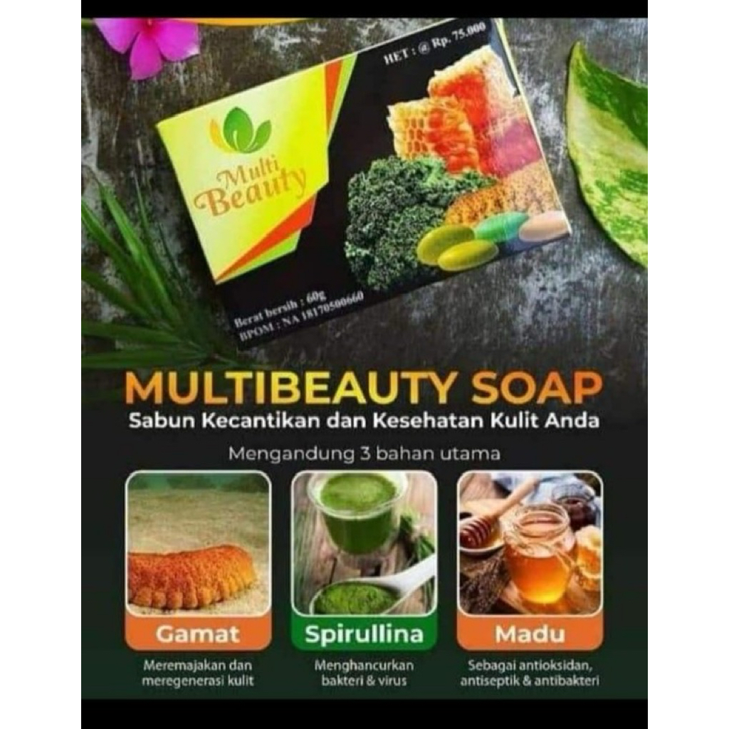 ORI 100% KEMASAN BARU WARNA UNGU sabun multibeauty sabun jerawat banyak manfaat