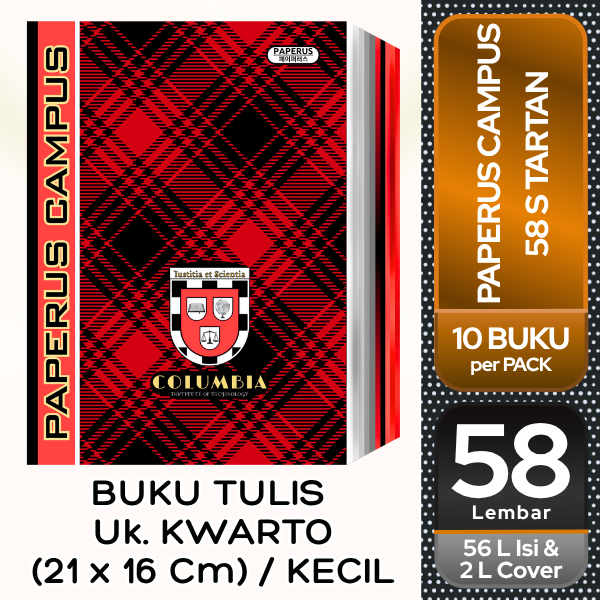 

BUKU TULIS 58 LEMBAR Uk. KWARTO (21 x 16 CM) / KECIL / PENDEK MEREK PAPERUS / BUKU TULIS MURAH BERKUALITAS