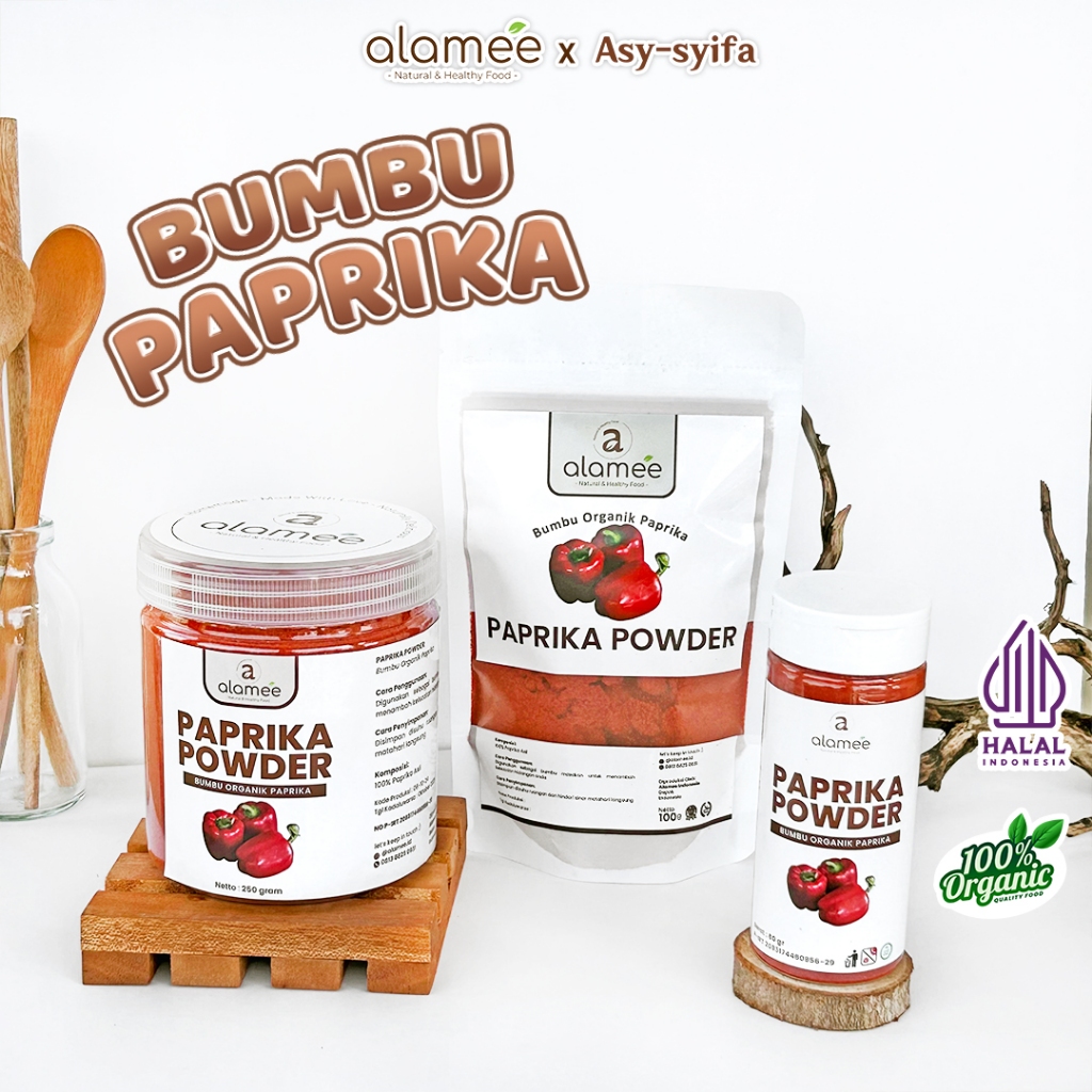 

ALAMEE Paprika Bubuk Powder Ground Rimpang Rempah Murni Asli Tanpa Campuran Bumbu Organik Alami 50Gr