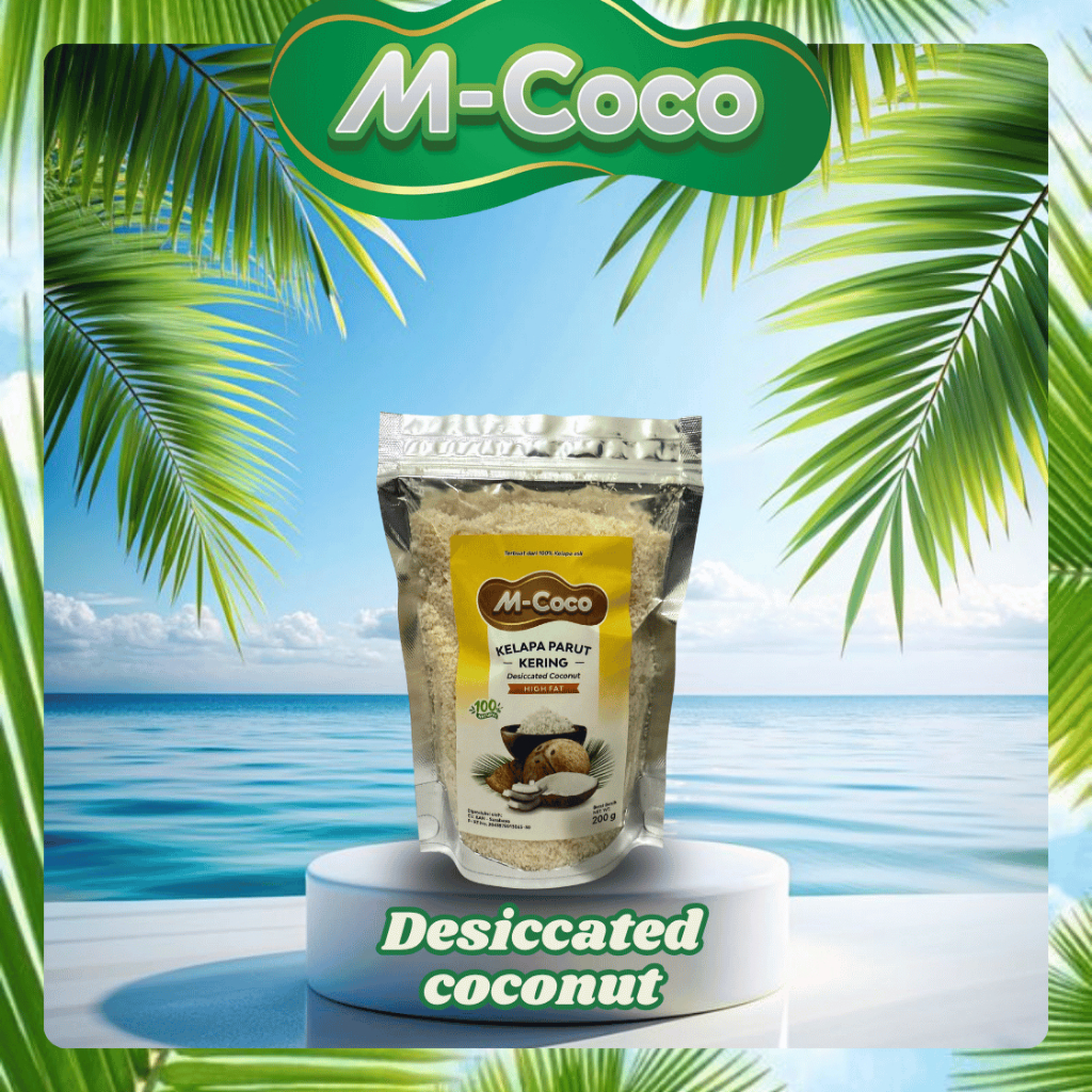 

M-Coco Desiccated Coconut High Fat Medium | Kelapa Parut Kering 200 Gr