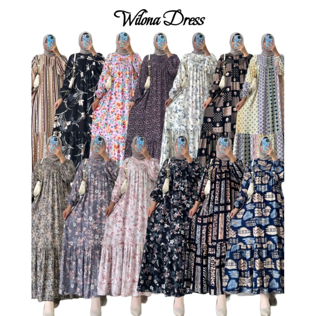 GAMIS RAYON BUSUI FRIENDLY WILONA DRESS ERINA DRESS MOTIF