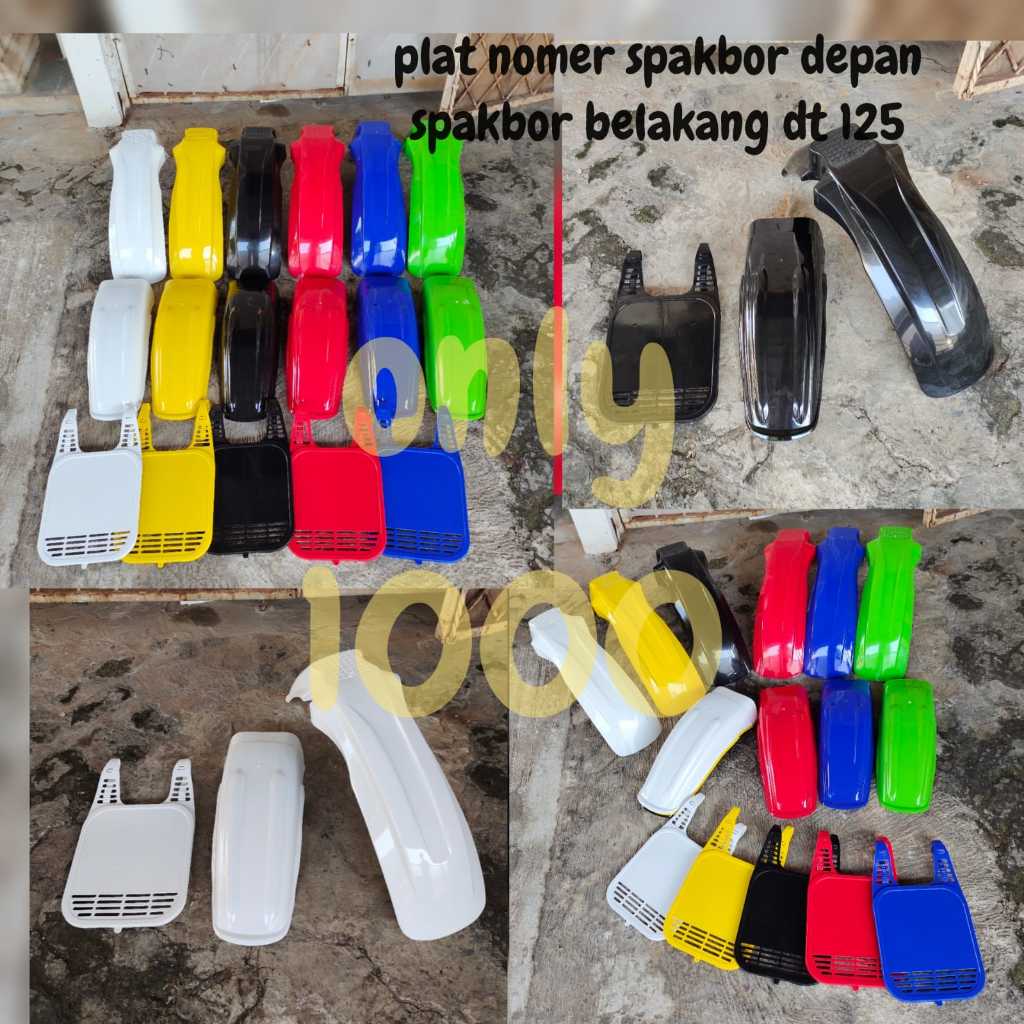 BODY SET TRAIL VINTAGE JADUL DT 125 SPAKBOR DEPAN PAPAN NOMER SPAKBOR BELAKANG DT125 SLEBOR DEPAN BE