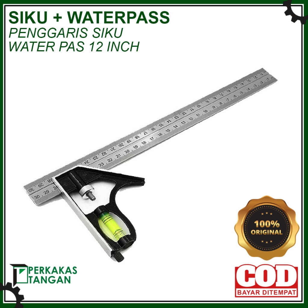 

Penggaris Siku L Waterpass Kombinasi Square Ruler Multifungsi Sudut Presisi Ukur Geser Busur Derajat