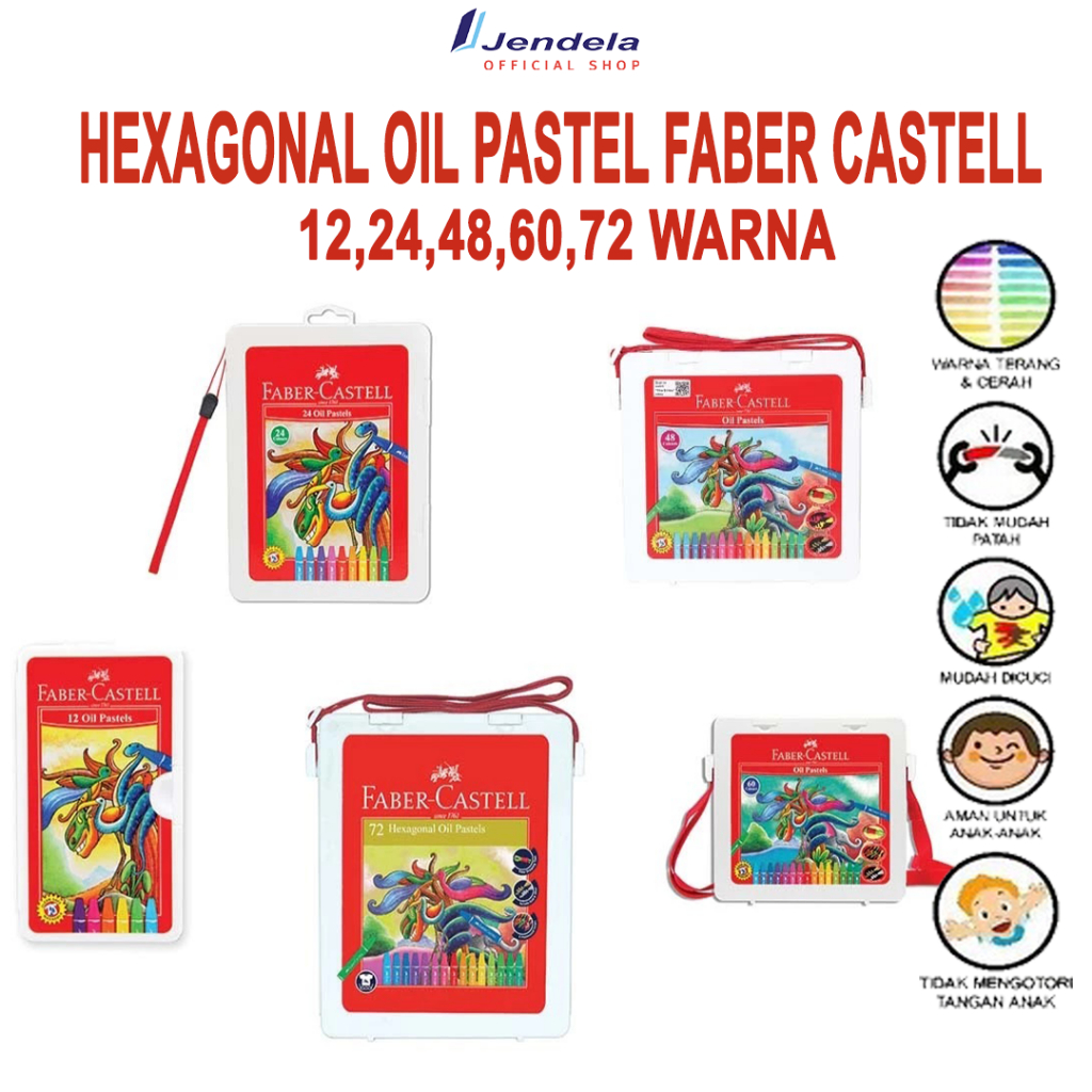 

Crayon Faber Castell Hexagonal Oil Pastel 12 24 48 60 72 Warna Cerah Pegangan Nyaman Belajar Melukis Lebih Seru Dengan Oil Pastel Hexagonal ATK