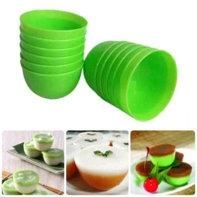 CetakanCucing Kue Mangkok Talam Apem Mini Isi 12pcs Bahan Plastik / Cetakan talam kecil besar motif