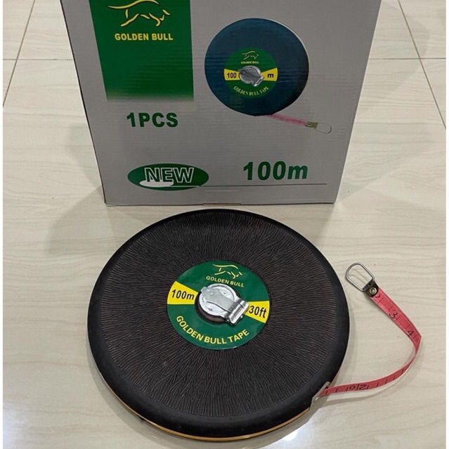 Meteran BULAT 100 meter KAIN ASLI ORI bagus meteran gulung kain bulat 100 mtr tanah jalan land measu