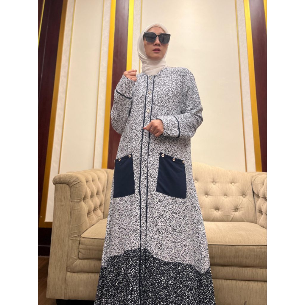 Abaya SALSABILA Velino Gamis Simple Elegan Katun Zara Premium Nyaman Kondangan & Ngaji
