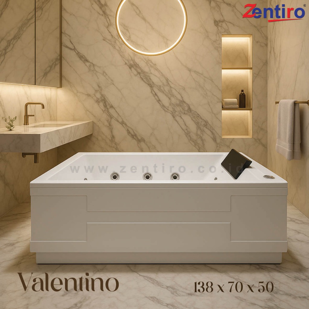 ZENTIRO Bathtub Jacuzzi Standing VALENTINO | Bathtub Whirlpool Marble 138