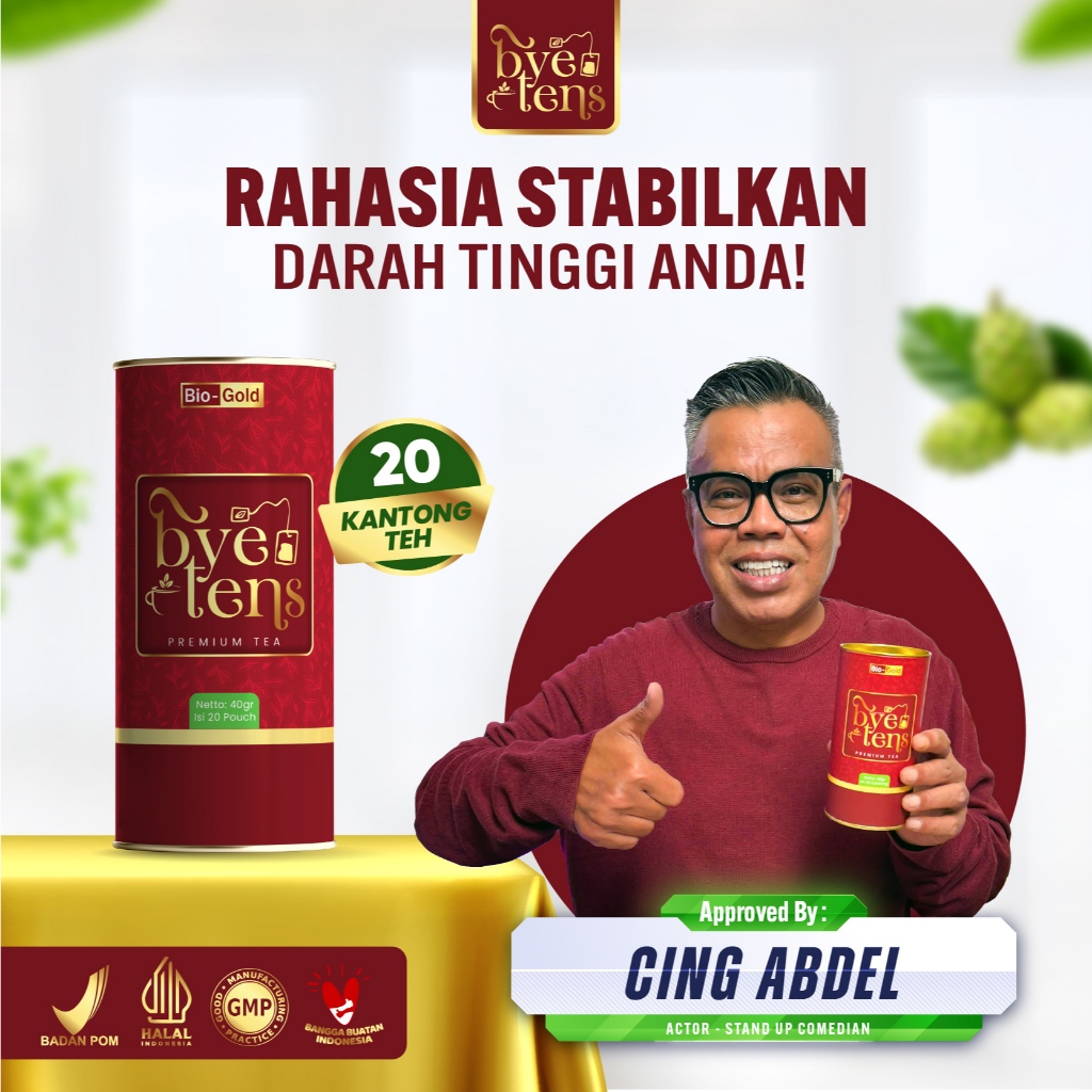 

Bye Tens - Teh Celup Premium Herbal Organik Untuk Membantu Menurunkan Tekanan Darah Tinggi BPOM