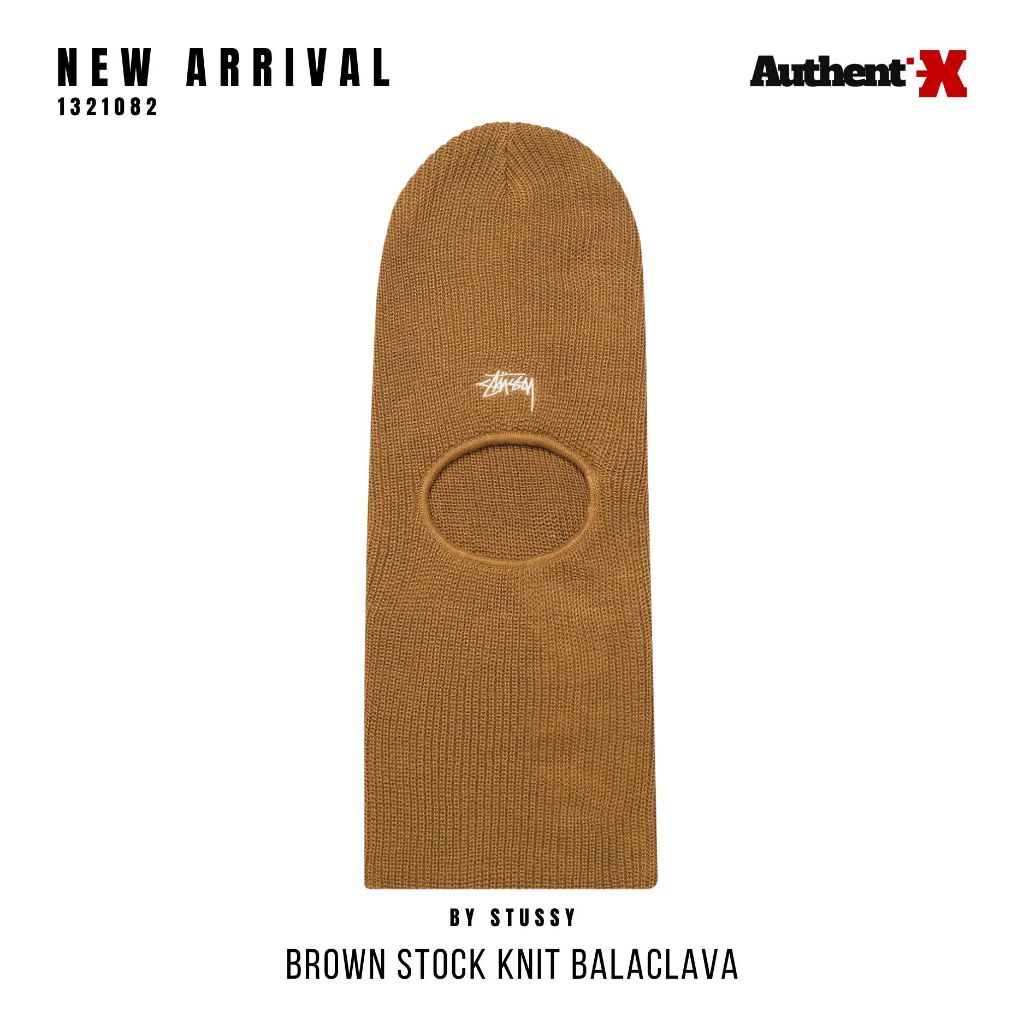 STUSSY STOCK KNIT BALACLAVA - BROWN | ORIGINAL