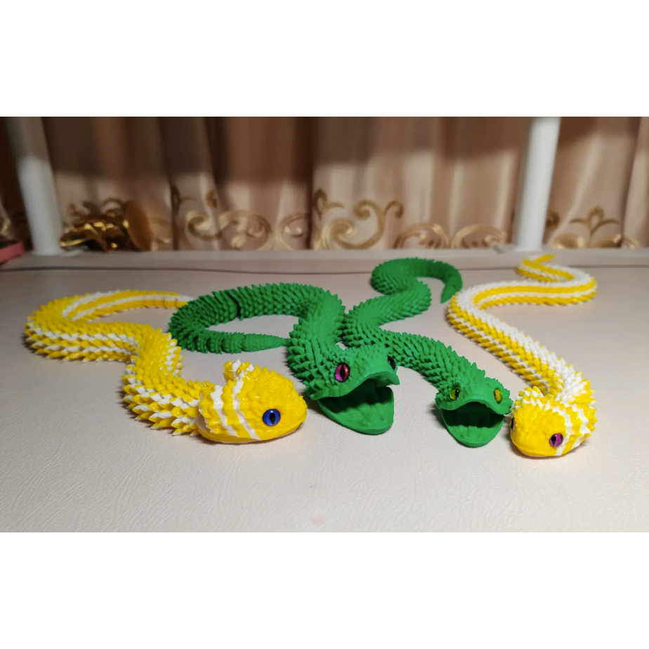 Cuero Mainan Ular Mulut bergerak Artikulasi Mainan Hewan Snake Prank