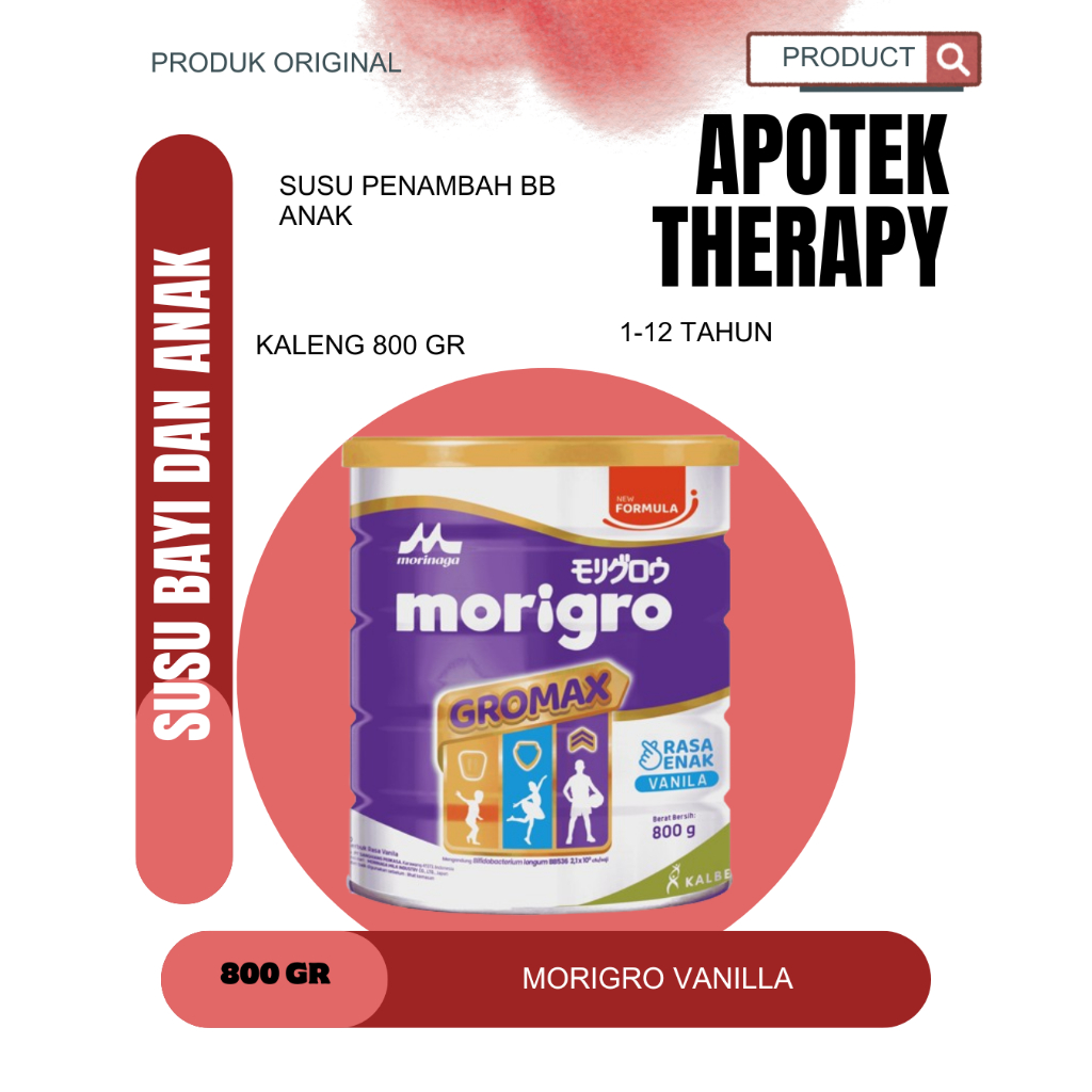 

Morigro Vanilla 800 Gram I Susu Penambah Berat Badan dan Nafsu Makan Anak Usia 1-12 Tahun