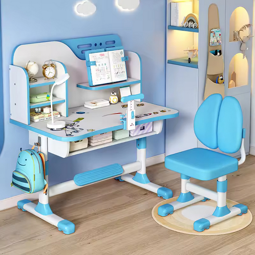 Set Meja Belajar Anak / Remaja Desain Stylish Dan Ergonomis Cocok Untuk Ruang Belajar