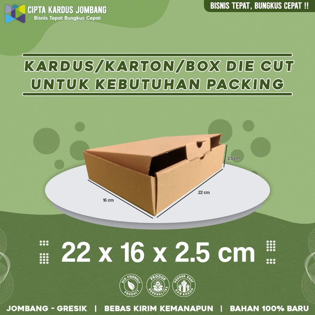 

Kardus Die Cut 22x16x2.5 | Box Hampers | Karton Packing