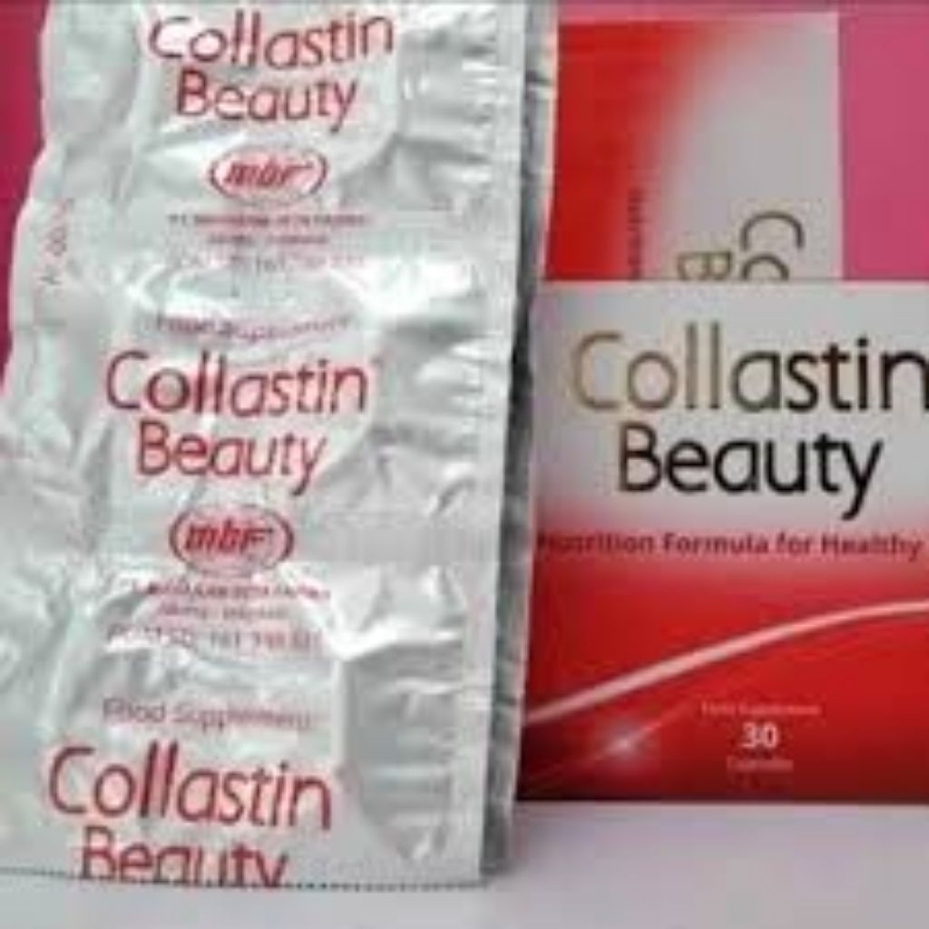 Collastin Beauty - Suplemen Kolagen Astaxanthin 6 Kapsul Perstrip - Kapsul Pemutih Badan - Mencerahk