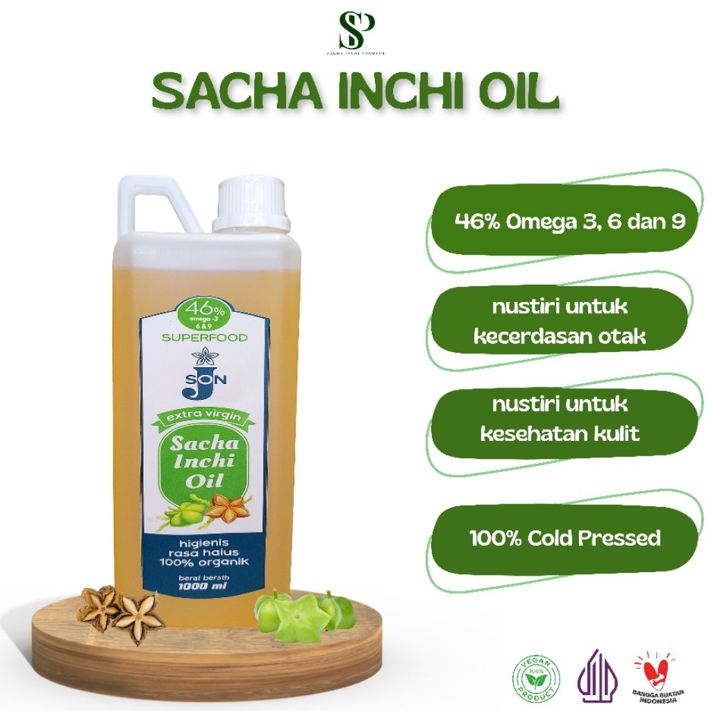 

Sacha Inchi Oil kemasan 1L kaya omega 3 6 & 9 Organik dan Alami