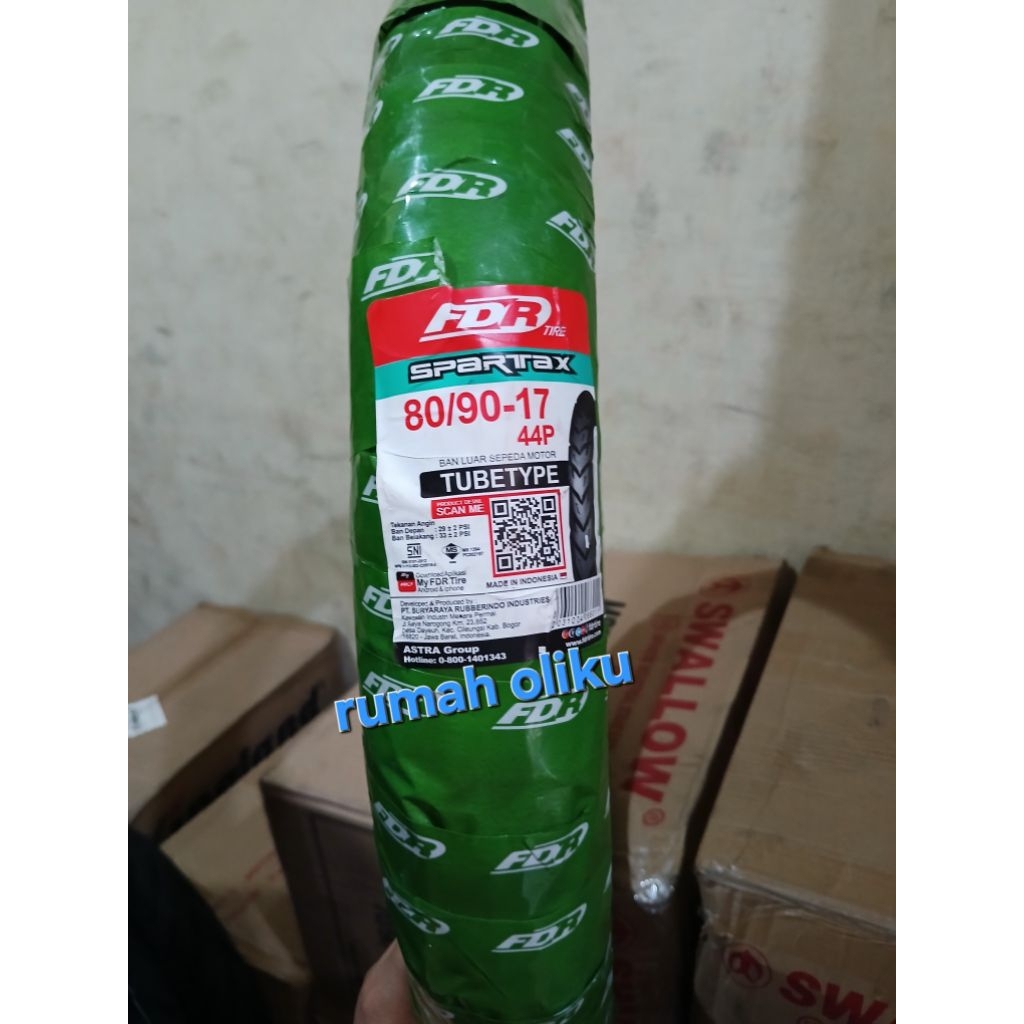 Ban Tubeless FDR Spartax 70/90-17 | 80/90-17