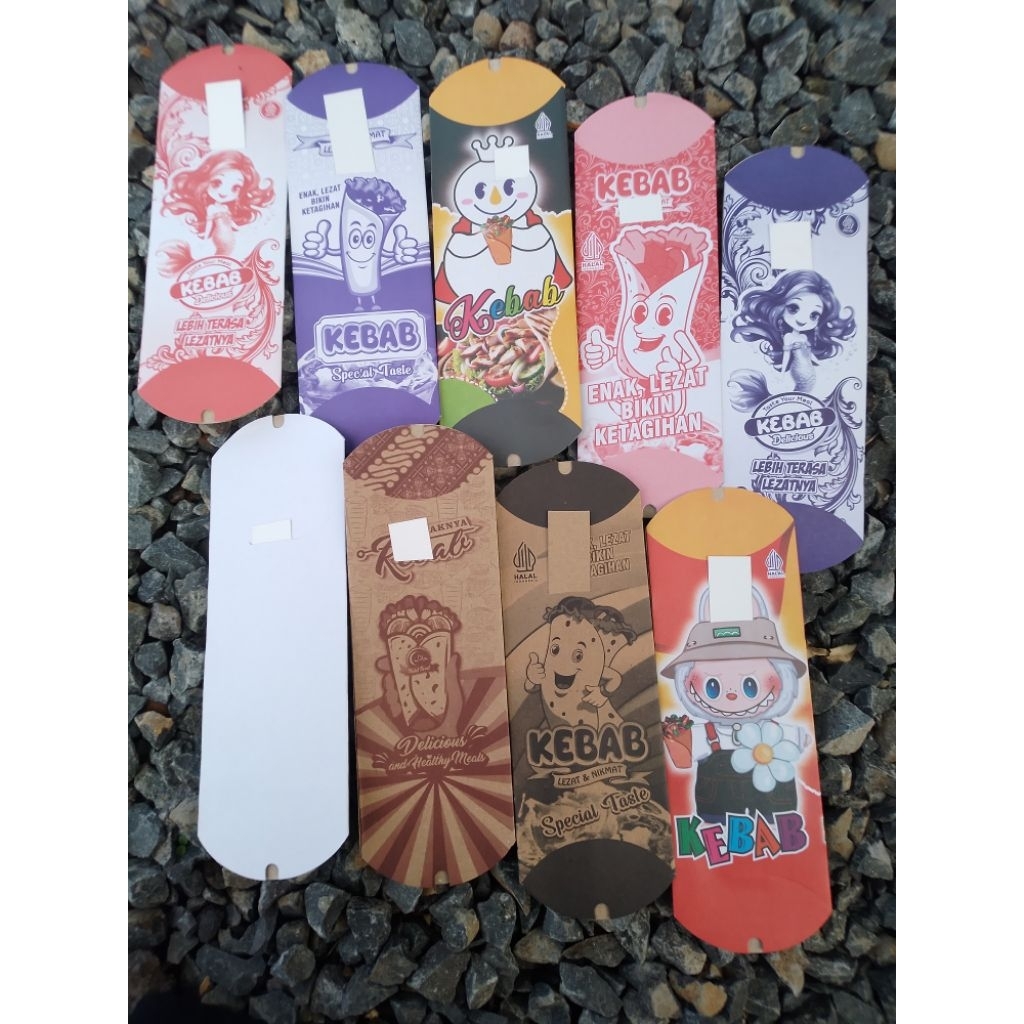 

bungkus kebab mini tarikan ukuran 20 × 8 cm , bungkusan kertas kebab isi 100 pcs