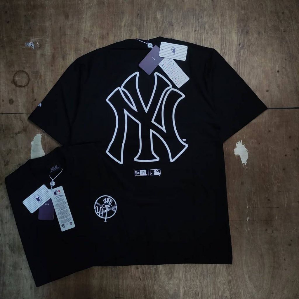 Kaos Tshirt NY MLB New York Yankees Trisulla Hitam Cotton Combed 24s Mirror Fulltag