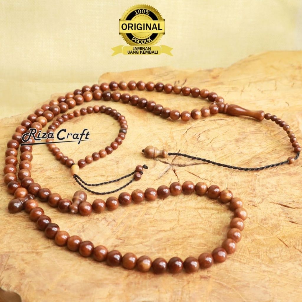 PROMO PAKET HEMAT Tasbih & Gelang Kayu Kaukah Kokka Bulat Coklat Asli Arab Turki Kualitas Terbaik