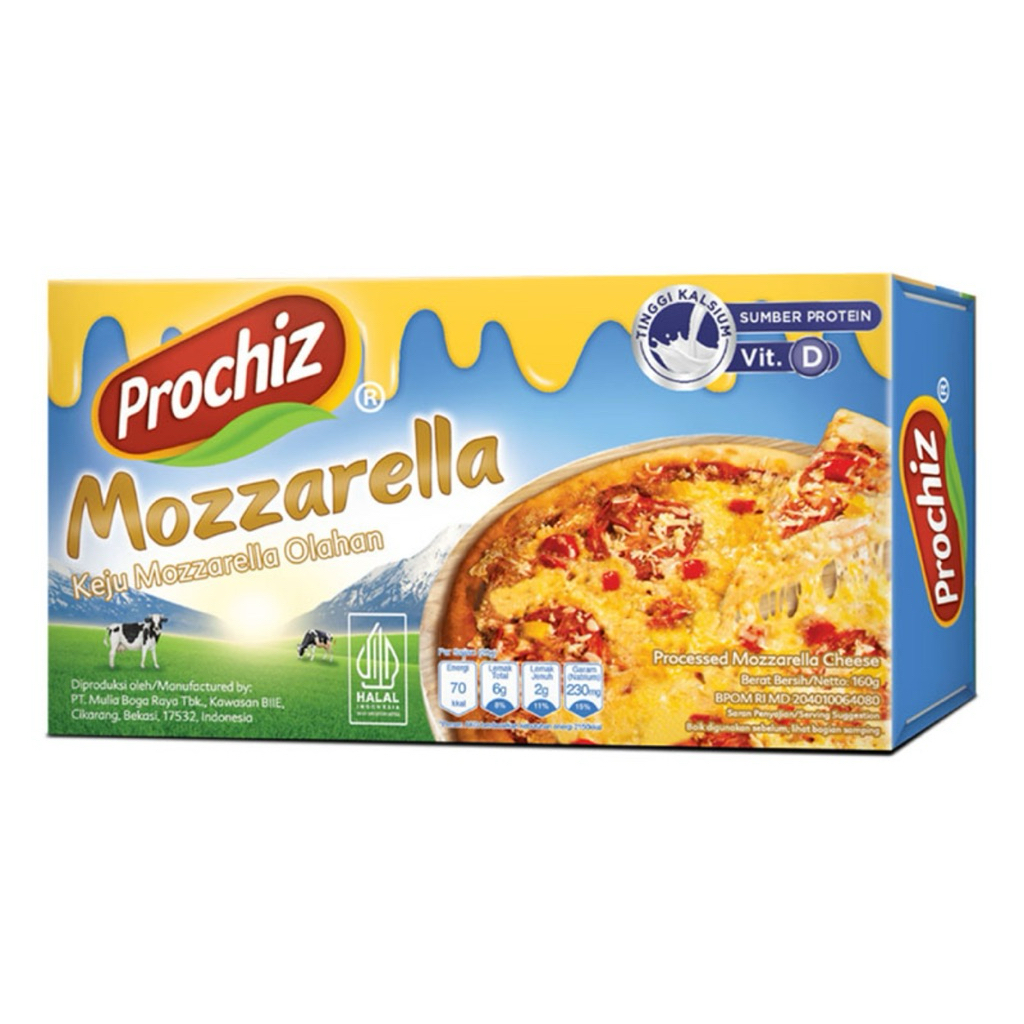 

PROCHIZ Mozzarella Keju Olahan 160 g | PROCHIZ Slices Keju Cheddar Lembaran 10 s