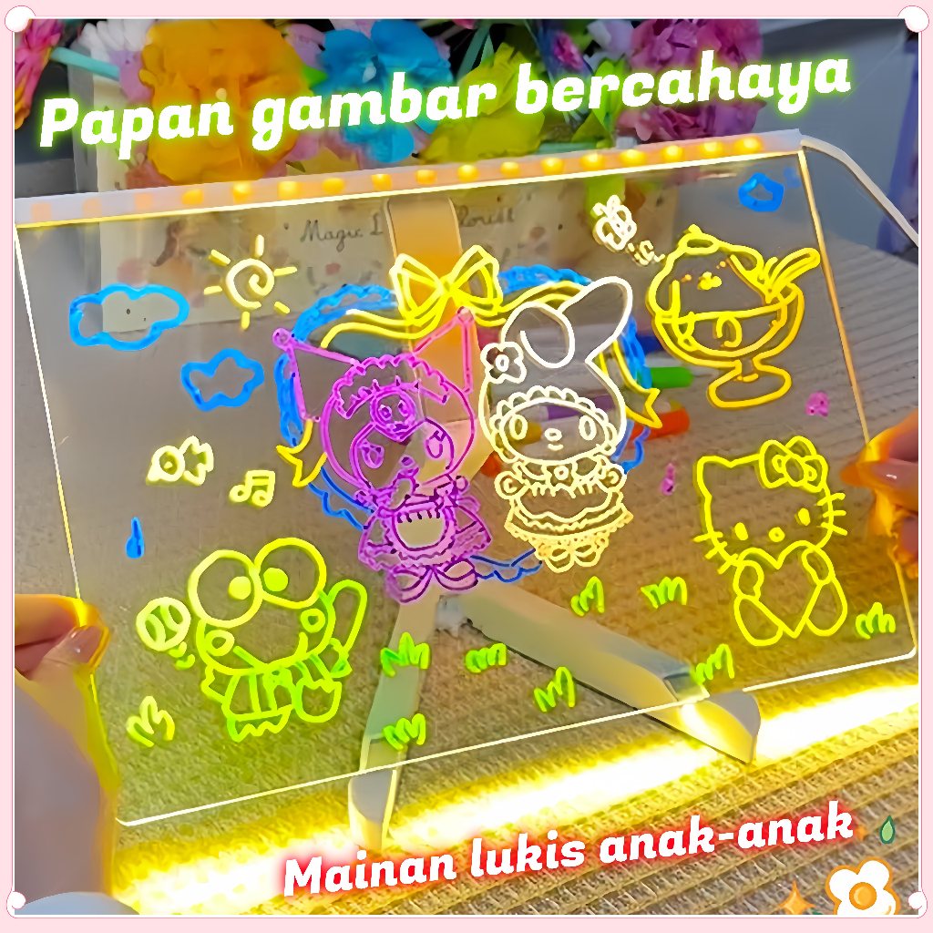

Diy Acrylic Board / Acrylic Board Led / Papan Board Anak/Papan Bercahaya Led Warna Warni / Bentuk Grafis Anak Lampu Led/Acrylic Note Board Led/Papan Tulis Acrylic Led/Acrylic Lamp