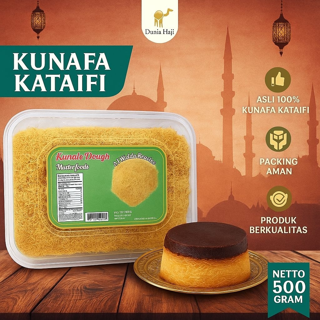 

Kunafa Arab 500gram dough kaitaifi rambut kunafe Panggang kadayif Food Pastry Arabic Dessert Coklat