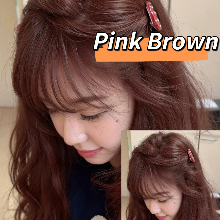 Pink Brown Hair Color Rambut Permanent Pewarna Tanpa Bleaching Herbal Cat Pewarna Ash Brown