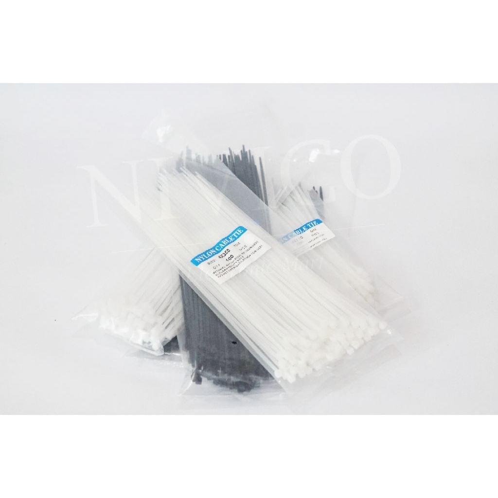 KABEL TIES / CABLE TIES NYLON ISI 100 WARNA HITAM DAN PUTIH [4×250][4×150][4×200][2.5×100]