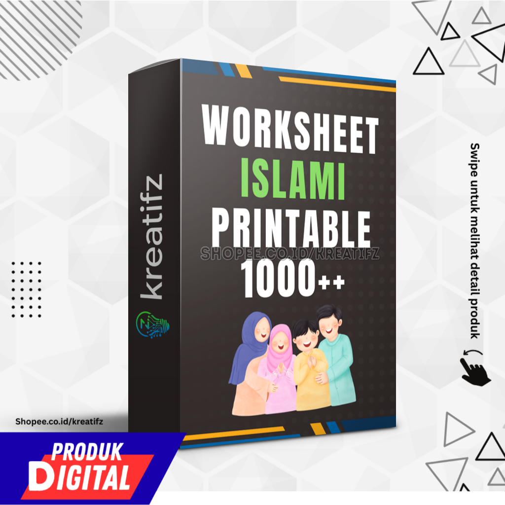 1000+ Worksheet Edukasi Islami Anak Muslim - Printable Belajar TK PAUD Kreatifz Produk Digital Cuan 