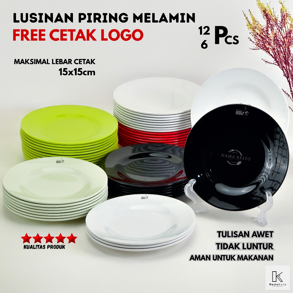 Lusinan Lepek Melamin [GRATIS Cetak Logo] Piring Kecil Lepek Resto Cafe Hotel Catering