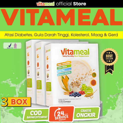 

[DIJAMIN] Vitameal Paket 3 Box Sereal Sehat untuk Diet & Diabetes – Vitameal Multigrain Tanpa Gula Tambahan Aman Maag Cocok Usia 35+ Makanan & Snack Harian Rendah Kalori VITAMINILK KESEMUTAN