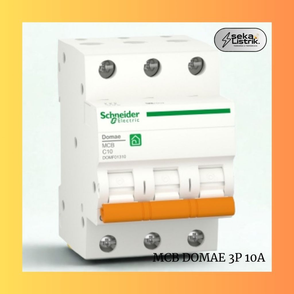 MCB Schneider DOMAE 3 Phase / 3P 10A / 10 A Oren Merlin Gerin Miniature Circuit Breaker New 6kA