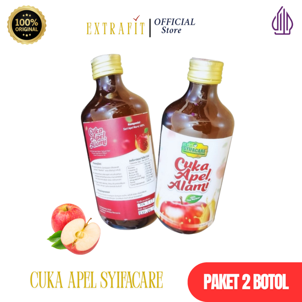 

Cuka Apel SyifaCare 330ml Original from Batu Malang PAKET 2 BOTOL