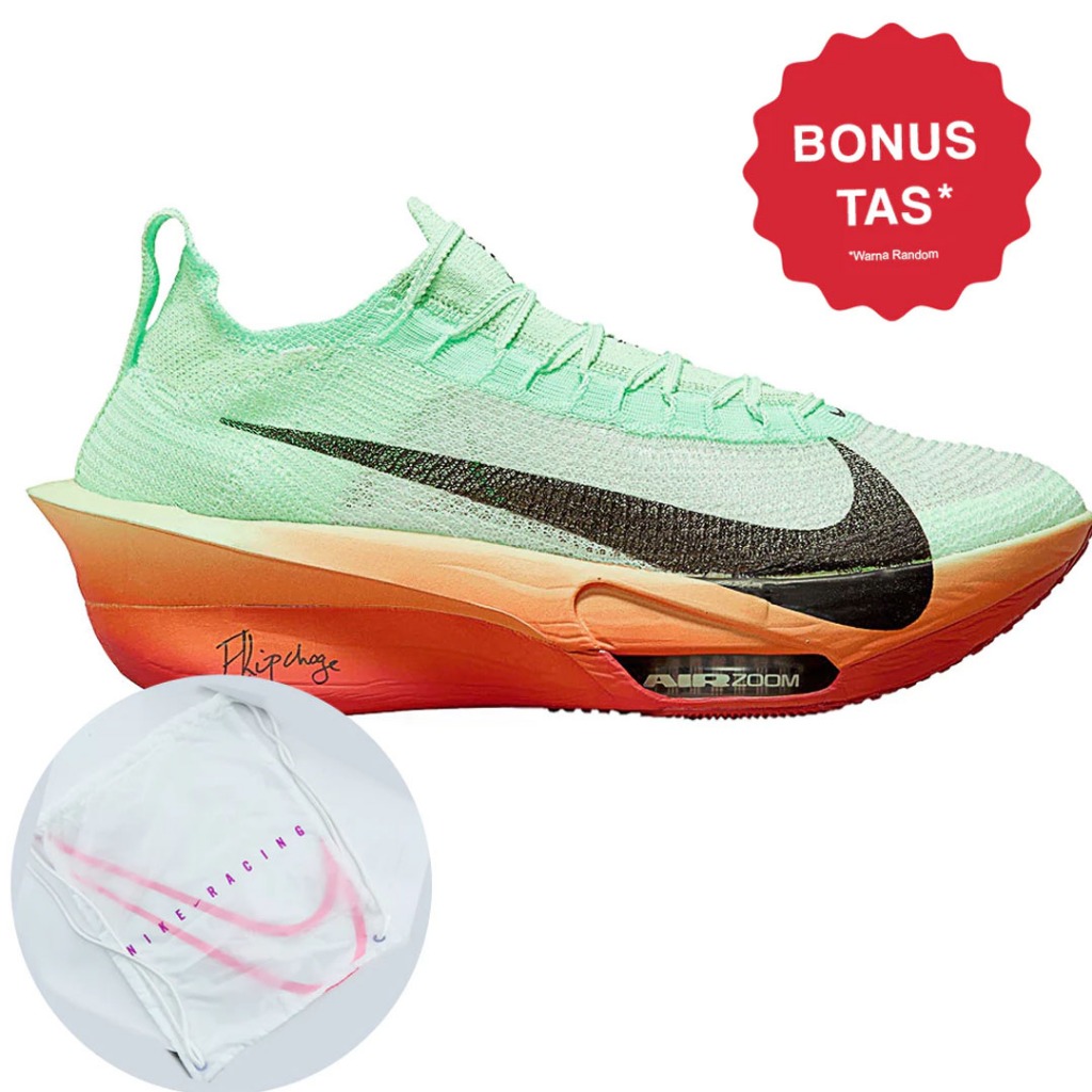 NIKE Air Zoom Alphafly Next% 3 Ek Vapor Green Black-dragon Red - Sepatu Olahraga Lari Running