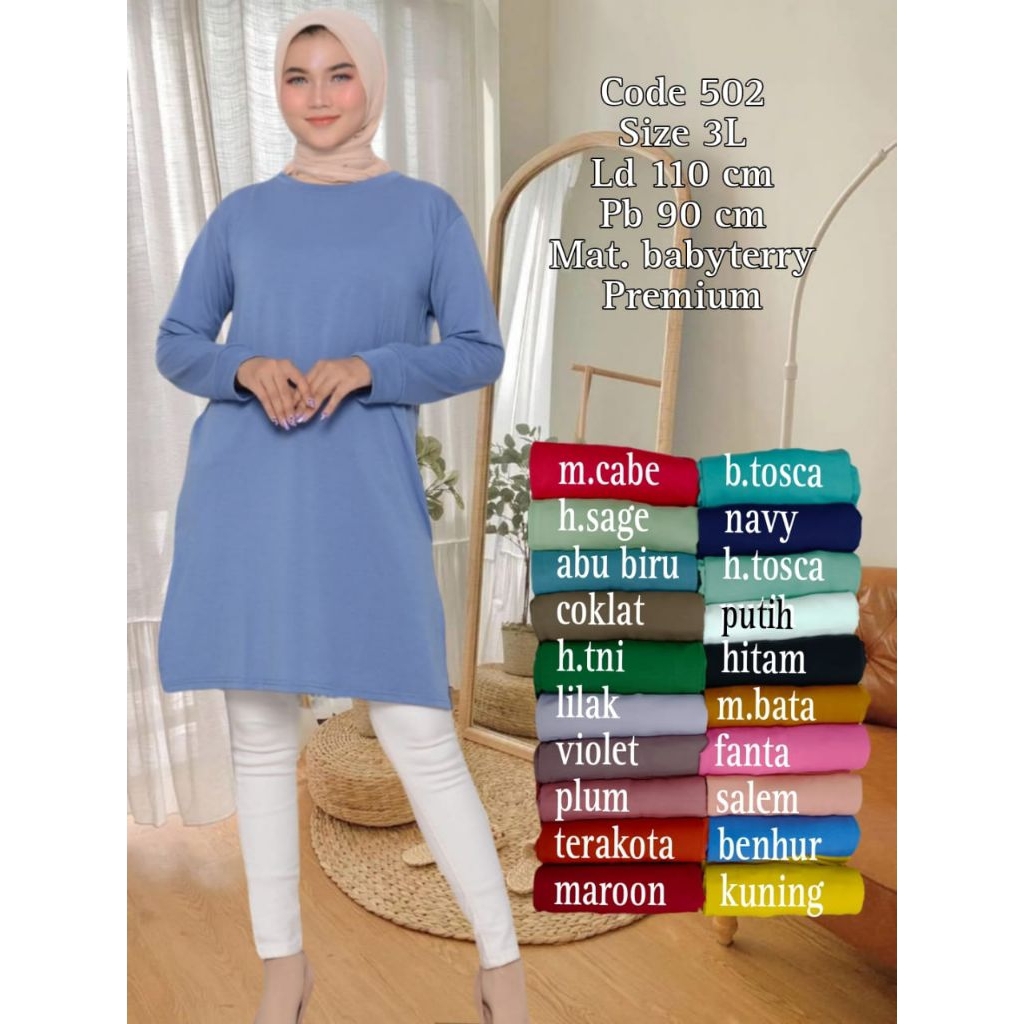 ATASAN TUNIK KAOS WANITA STNDAR/JUMBO/SUPER JUMBO POLOS MERAH PUTIH HITAM