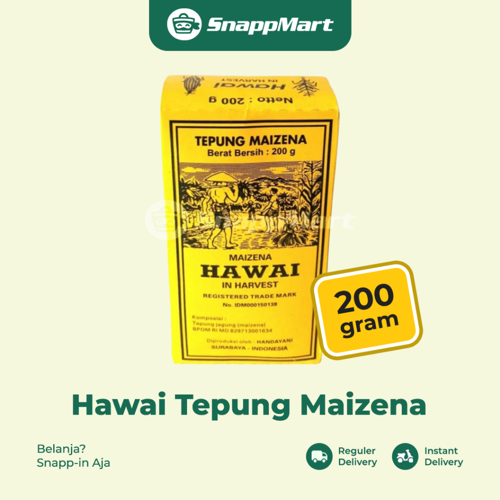 

Hawai Tepung Maizena (200 gram) - INSTANT / SAMEDAY / REGULER - Bahan Masak & Bumbu