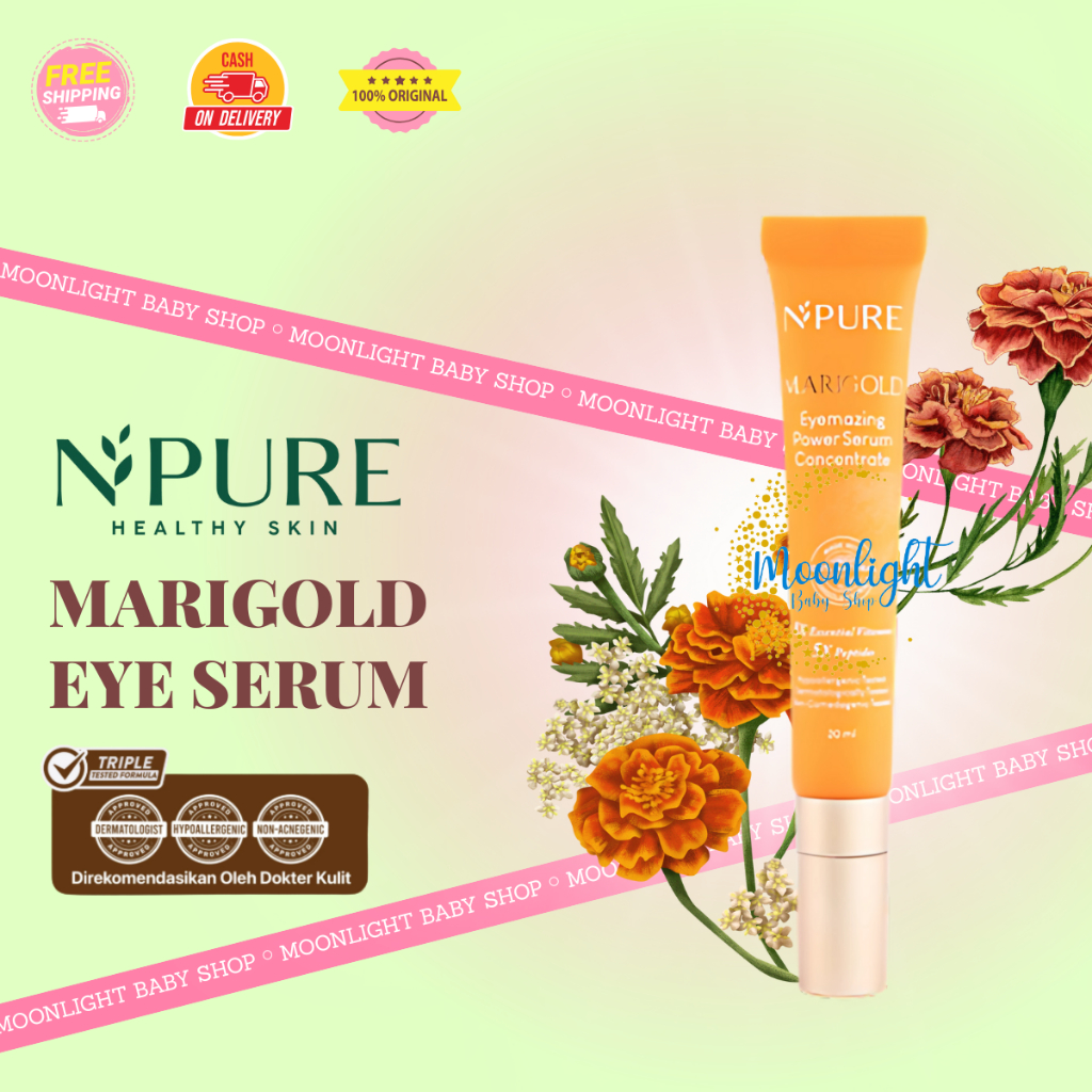 NPURE Eye Serum Marigold | Eyemazing Power Serum Concentrate | Krim Mata | Anti Mata Hitam Panda