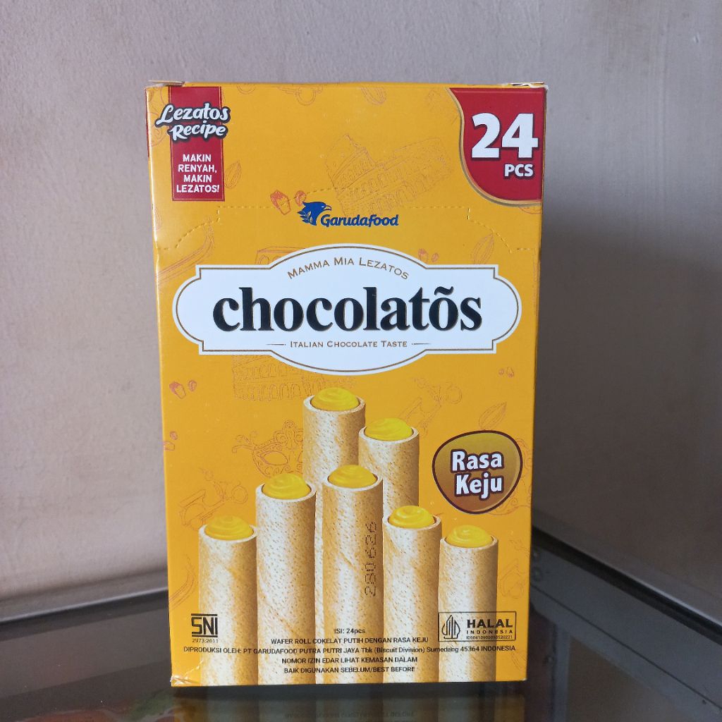 

Chocolatos Rasa Keju 1 Box Isi 24pcs @14g Wafer Roll Cokelat Putih Cheese Flavour Cemilan Snack Makanan Jajanan Renyah Halal Enak
