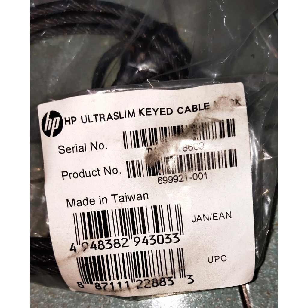 Kabel Kunci Pengaman Laptop HP Ultraslim keyed cable lock